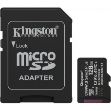 Kingston 128GB microSD Class10 A1 (V10) Canvas Select Plus Gen3 +SD adapter